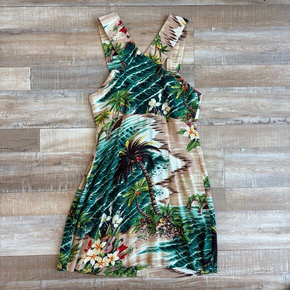 Sue Wong Vintage Hawaiian Print Dress Size S/P - Picture 3 of 3